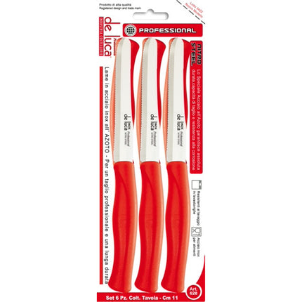 Set 6 Coltelli da Tavola Punta Tonda Lama 11cm – Acciaio Inox all’Azoto, Lavabili in Lavastoviglie