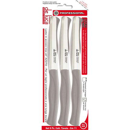 Set 6 Coltelli da Tavola Punta Tonda Lama 11cm – Acciaio Inox all’Azoto, Lavabili in Lavastoviglie