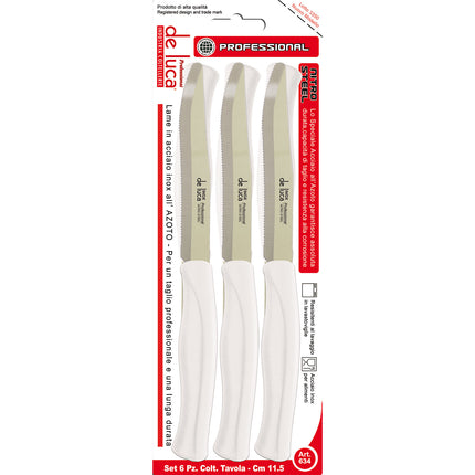Coltelli Tavola Conf.6 Pz. Nitro Steel Set di Coltelli da Tavola in Acciaio Nitrurato