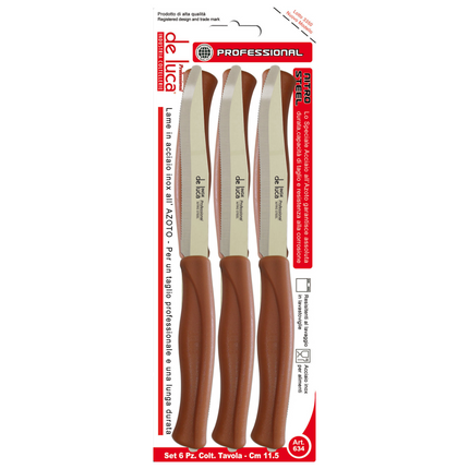 Coltelli Tavola Conf.6 Pz. Nitro Steel Set di Coltelli da Tavola in Acciaio Nitrurato
