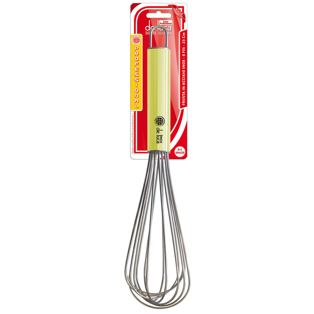 Sbattitore Frusta Inox 8 Fili Professionale per Cucina E Pasticceria in Acciaio Inox