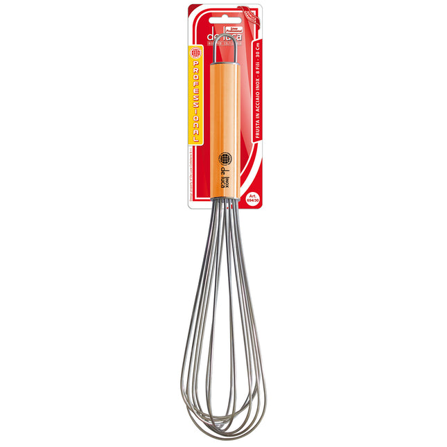 Sbattitore Frusta Inox 8 Fili Professionale per Cucina E Pasticceria in Acciaio Inox