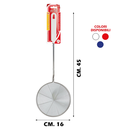 Schiumarola a Filo Colafritto in Acciaio Inox 18/10 per Cucina Professionale Ø 16 cm De Luca Coltellerie