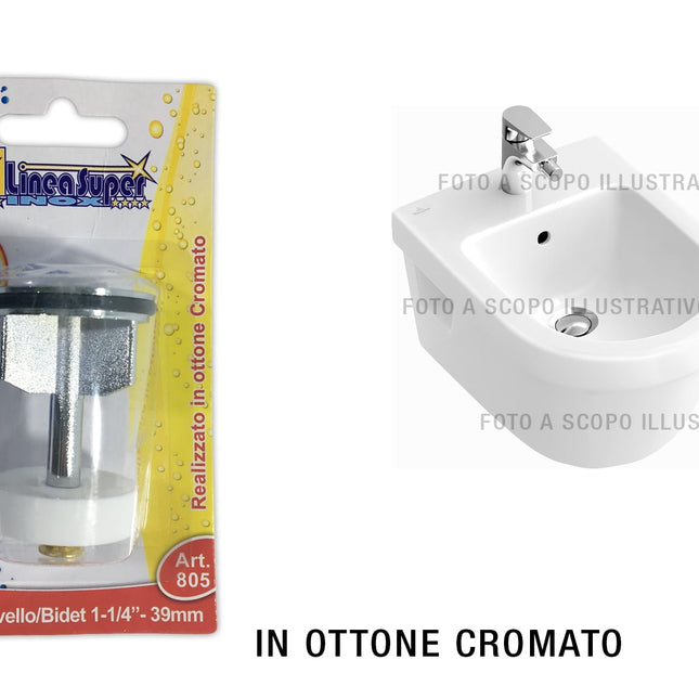 TAPPO SALTELLO IN OTTONE CROMATO MODELLO TRADIZIONALE 1-1/4” MM.39