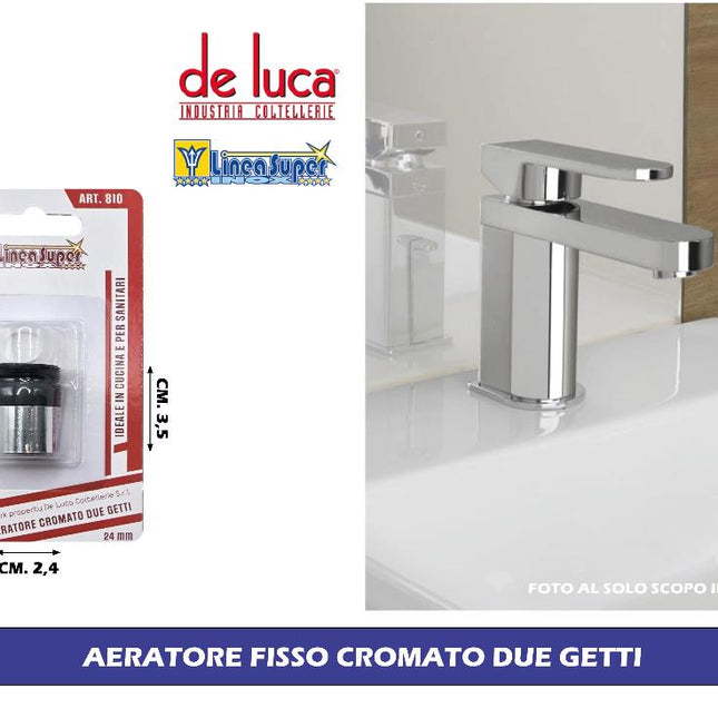 Aeratore Cromato Due Getti per Rubinetto Fisso E Snodato