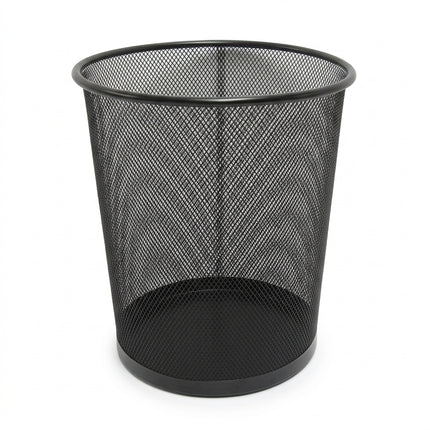 Cestino Gettacarta in Metallo Nero 24x26 cm, Cestino Spazzatura Cilindrico in Metallo Verniciato per Ufficio, Casa e Studio, Pattumiera Minimalista sotto Scrivania Due Esse