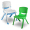 Sedia per Bambini in Plastica Impilabile, 36x33x48h cm, Portata 60 kg, Impermeabile per Interni ed Esterni - Azzurro, Verde e Bianco Due Esse