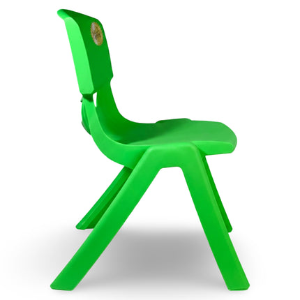 Sedia per Bambini in Plastica Impilabile, 36x33x48h cm, Portata 60 kg, Impermeabile per Interni ed Esterni - Azzurro, Verde e Bianco Due Esse