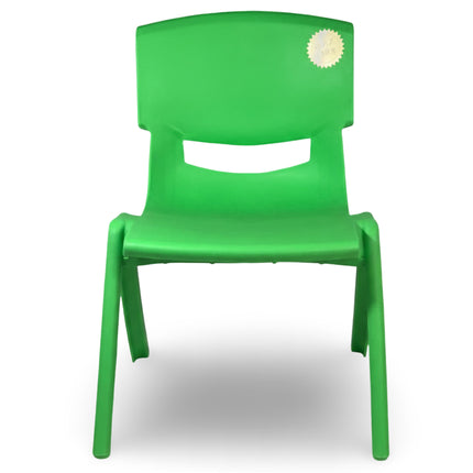 Sedia per Bambini in Plastica Impilabile, 36x33x48h cm, Portata 60 kg, Impermeabile per Interni ed Esterni - Azzurro, Verde e Bianco Due Esse