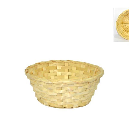 Cestino Intrecciato In Plastica Tondo Cm.20X8H Naturale Due Esse