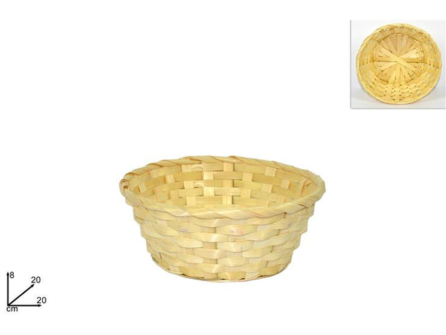 Cestino Intrecciato In Plastica Tondo Cm.20X8H Naturale Due Esse