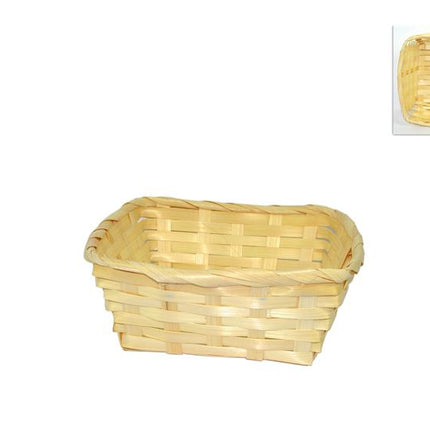 Cestino Intrecciato In Plastica Quadro Cm.20X20X8H Naturale Due Esse