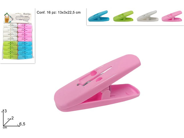 Mollette Set 16 Pz. Colorate Chiudi Pacco Due Esse