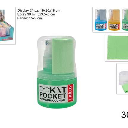Pulisci Occhiali Spray Ml.30 + Panno In Kit Due Esse