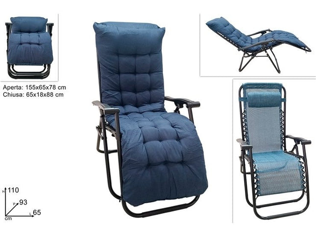 Sdraio Relax con Cuscino Imbottito – Regolabile, Comodo e Disponibile in 3 Colori! Blu Due Esse