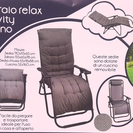 Sdraio Relax con Cuscino Imbottito – Regolabile, Comodo e Disponibile in 3 Colori! Due Esse