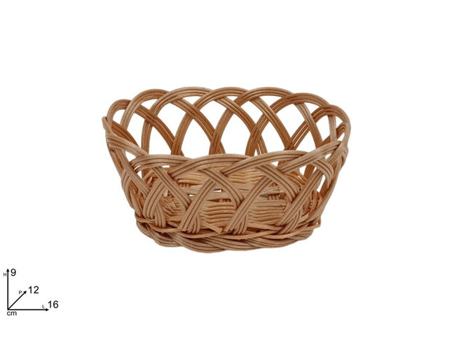 Cestino Intrecciato Plastica Cm.16X12 Naturale Due Esse