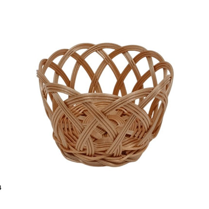 Cestino Intrecciato In Plastica Tondo Cm.14 Naturale Due Esse