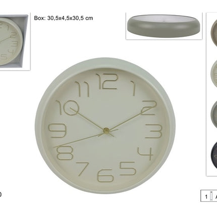 OROLOGIO DA PARETE CM.30 4 COLORI Due Esse