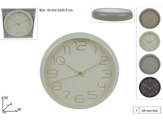 OROLOGIO DA PARETE CM.30 4 COLORI Due Esse