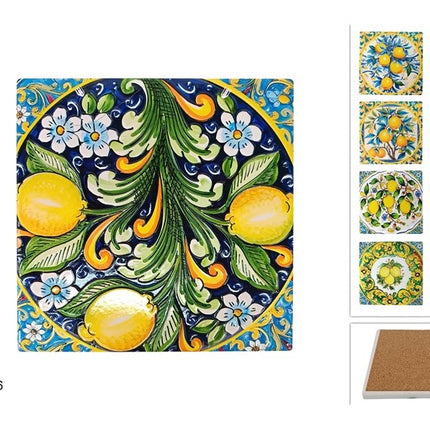 SOTTOPENTOLA QUADRO BASE SUGHERO CM.16X16 DEC. LIMONI Due Esse