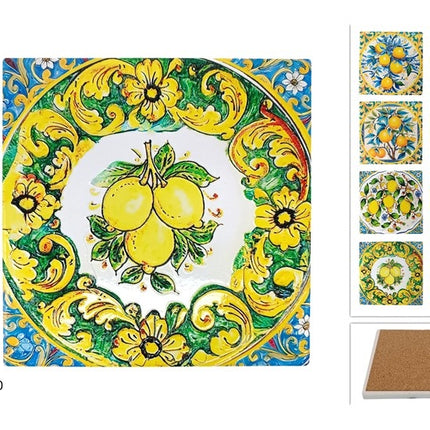 SOTTOPENTOLA QUADRO BASE SUGHERO CM.20X20 DEC. LIMONI Due Esse