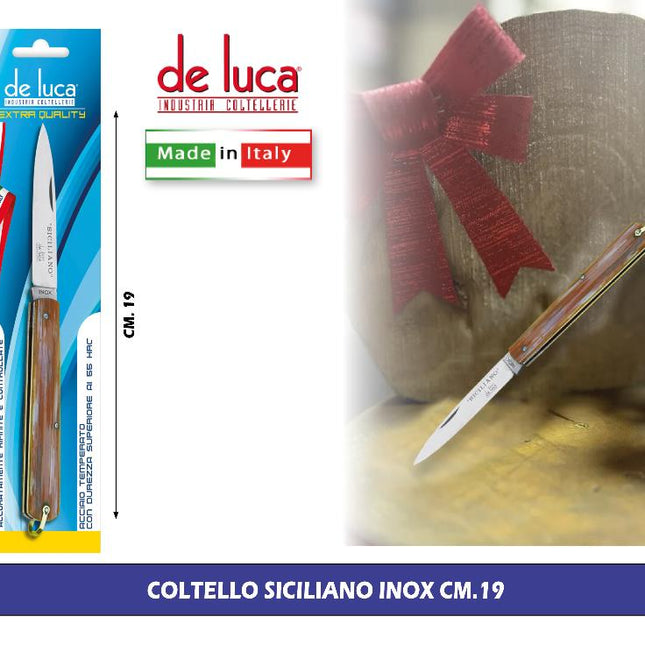Coltello Siciliano Inox di Alta Qualità per Uso Cucina E Collezione