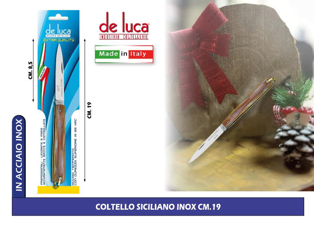 Coltello Siciliano Inox di Alta Qualità per Uso Cucina E Collezione De Luca Coltellerie