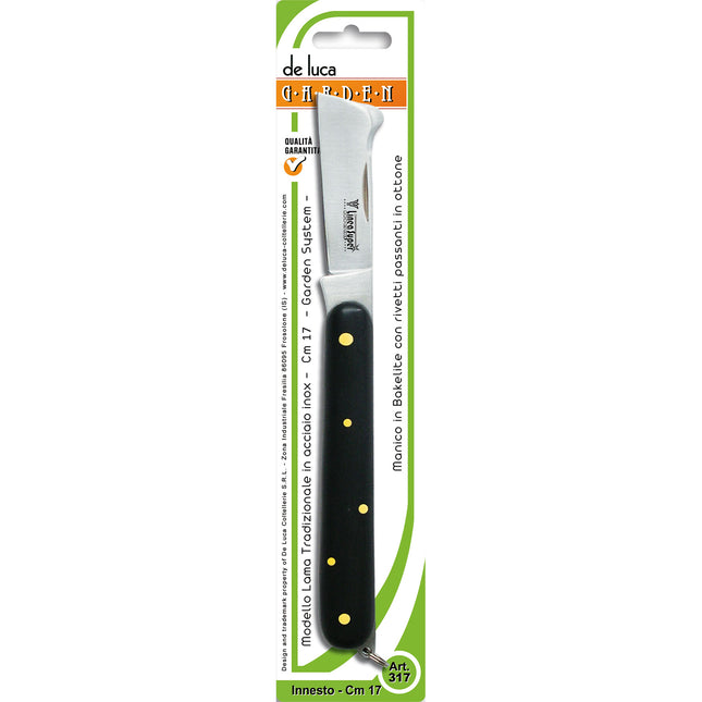 COLTELLO PER INNESTI LAMA ACCIAIO TEMPERATO CM.17