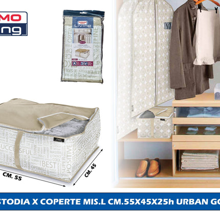 Custodia Organizer Elegante Con Cerniera Per Armadio, Tessuto Resistente E Grande Capacità Domo Pak Living