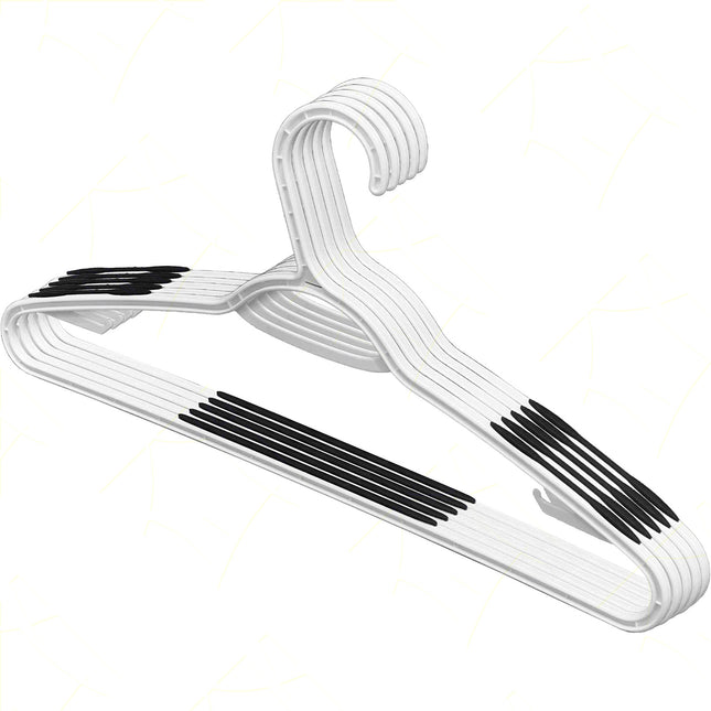 Stampelle Plastica Set 5 Pezzi Bianco Appendiabiti Grucce