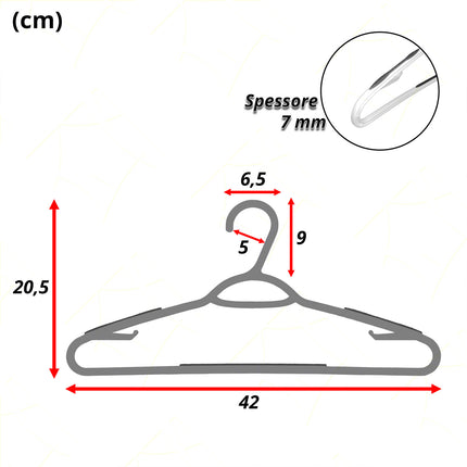 Stampelle Plastica Set 5 Pezzi Bianco Appendiabiti Grucce