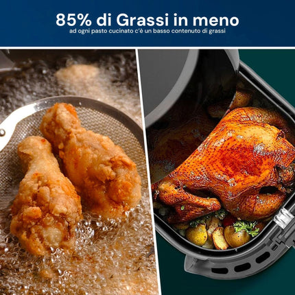 Friggitrice ad Aria Digitale 8L SYROCC 10 | 1800W con 8 Programmi & Display LCD dpm