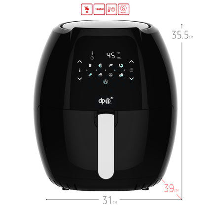Friggitrice ad Aria Digitale 8L SYROCC 10 | 1800W con 8 Programmi & Display LCD dpm