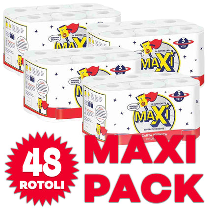 CARTA IGIENICA MAXI 12 ROTOLI XXL CF.4 PZ. Maxi