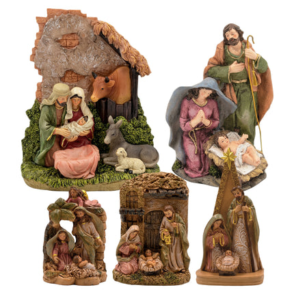 Natività Completa in Resina Decorata a Mano – Varie Misure