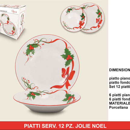 Piatti Serv. 12 Pz. Jolie Noel Arca