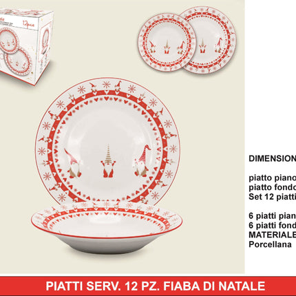 Piatti Serv. 12 Pz. Fiaba Di Natale Arca
