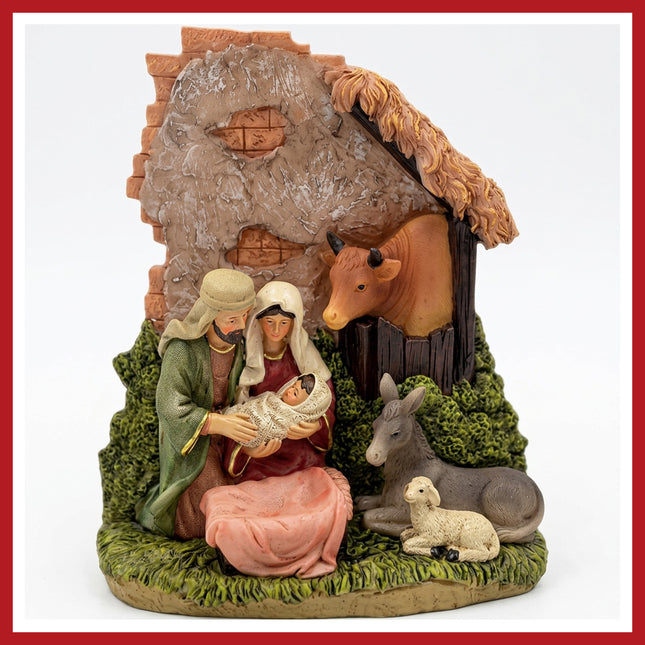 Statua Natività Completa in Resina Decorata a Mano – Varie Misure Extra (H. 21 cm) Sud Import
