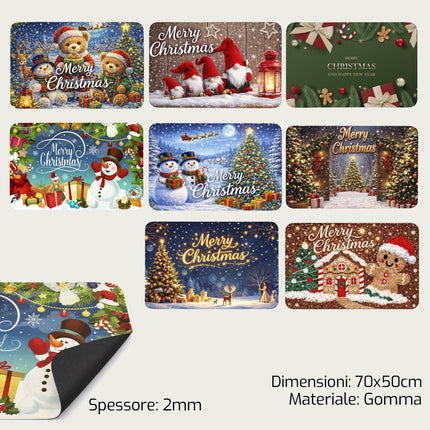 Tappeto Natale Cm.70x45 9 Decori