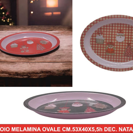 Vassoio Natalizio Ovale in Melamina 53x40 cm – Perfetto per Feste e Portate Tutto Tutto Meno Meno®