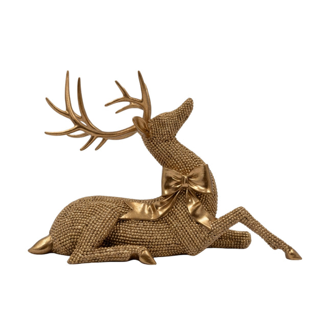 Statuina Renna in Resina Oro Decorazione Natale Soprammobile Elegante Varie Misure ART.614 - 22 x 15 cm Sud Import
