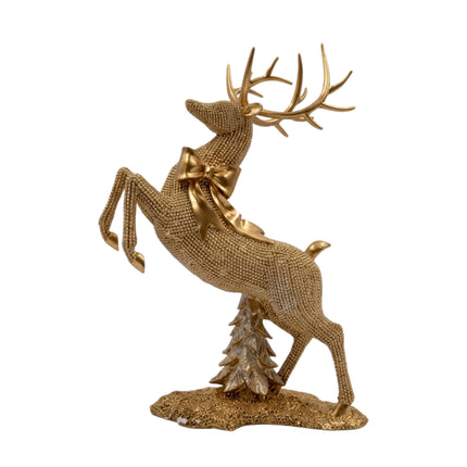 Statuina Renna in Resina Oro Decorazione Natale Soprammobile Elegante Varie Misure ART.621 - 20 x 28 cm Sud Import
