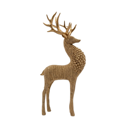 Statuina Renna in Resina Oro Decorazione Natale Soprammobile Elegante Varie Misure ART.645 - 16 x 32 cm Sud Import
