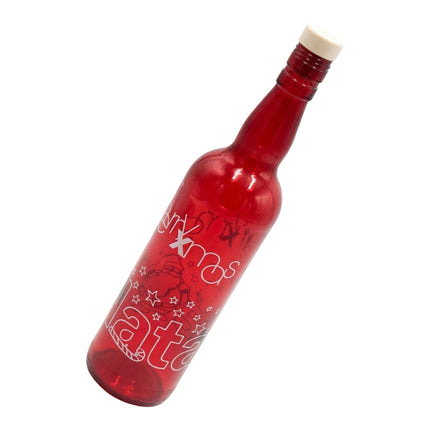 Bottiglia Vetro Rosso Natalizia 70 cl con Tappo, Made in Italy Due Esse