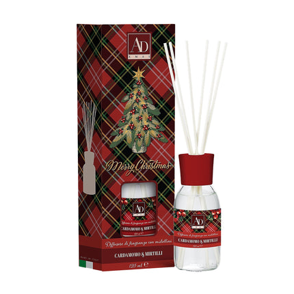 Diffusore di Fragranze Ambiente con Bastoncini 125 ml - Aromi Autunnali e Natalizi Cardamomo e Mirtilli Star