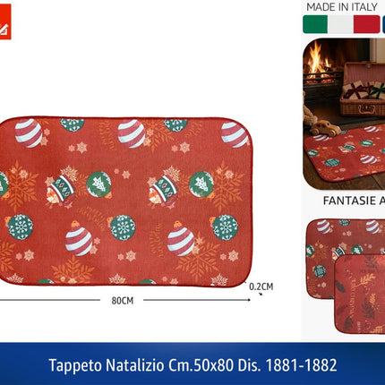 Tappeto Natalizio Antiscivolo 50x80 cm Gemitex - Fantasie Assortite (Dis. 1881-1882)