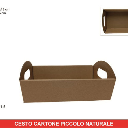Cesto Cartone Naturale Avana con Manici Scatola Regalo Confezioni Vari Misure
