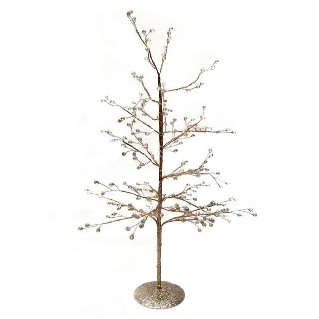 Albero Decorativo con Cristalli ed Effetto Diamante Brillante - Altezza 60 cm con Luci Due Esse
