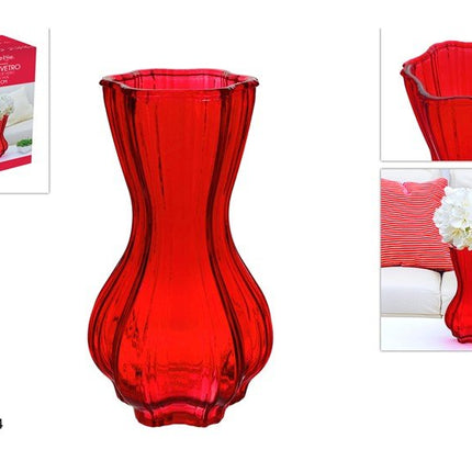 VASO VETRO ROSSO CM.25h Due Esse
